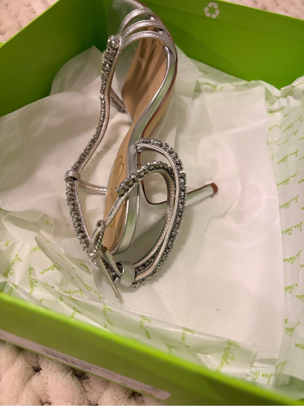 Sam Edelman Silver Rhinestone Strappy Heels - Picture 5 of 5
